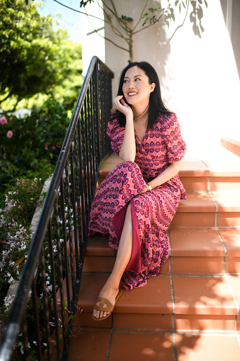 Anh wearing pink dress